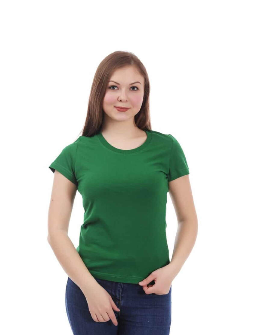 Светло-зелёная женская футболка с лайкрой оптом